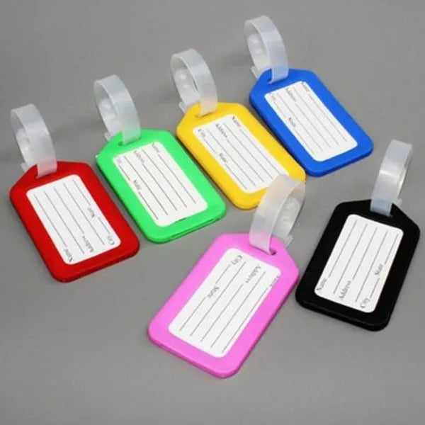 5Pcs/lot ABS Plastic Luggage Tags with Straps