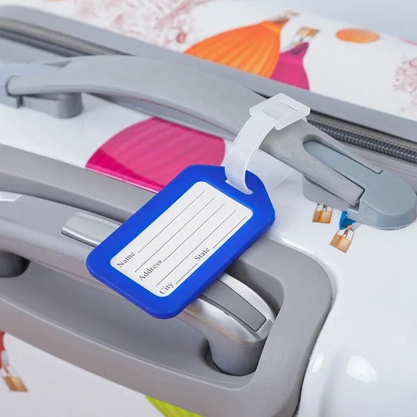 5Pcs/lot ABS Plastic Luggage Tags with Straps