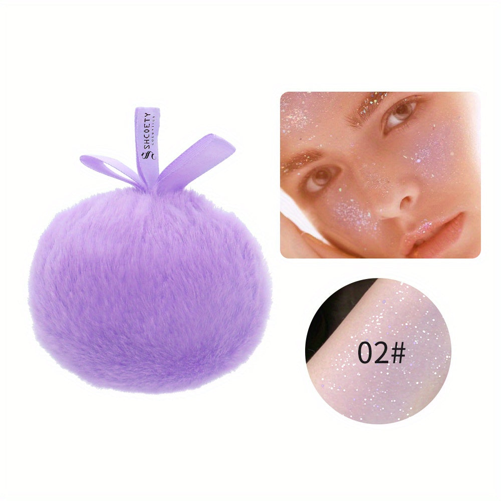 Peach Glitter Highlighting Puff for Face and Body