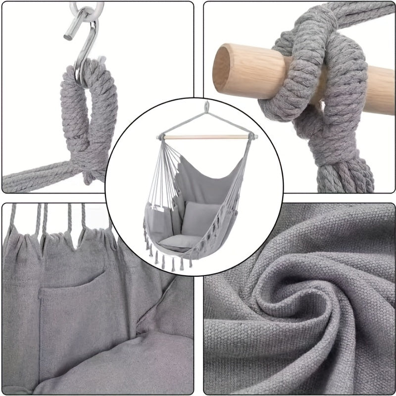 Leisure Cotton Hammock Balcony Hanging Chair Load 150KG