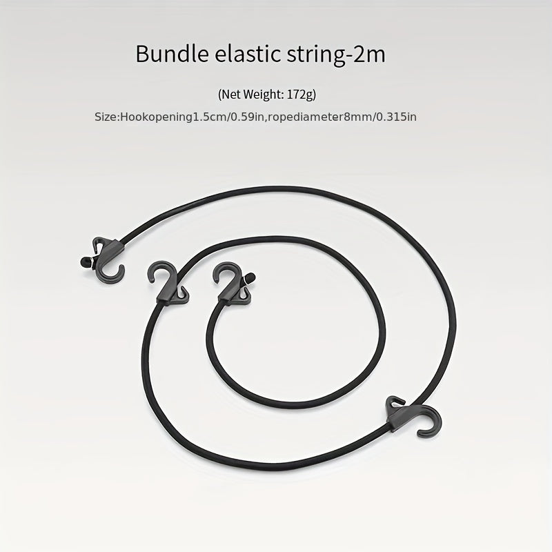 1pc Elastic Recreational Strap With Double Hook for Camping Storage