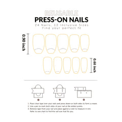 24 pcs Shimmer Ballerina Press On Nails Brown