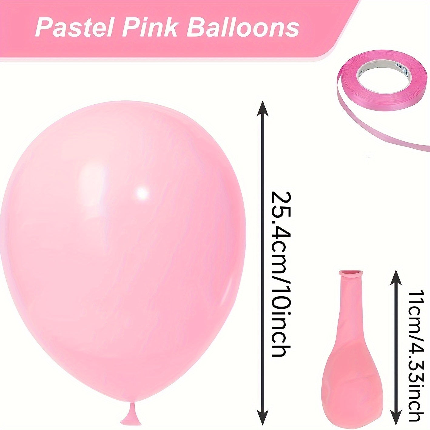 30 Pink Latex Party Balloons with Ribbon for Various Celebrations