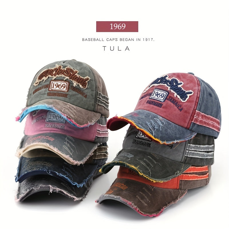 Vintage Baseball Cap 1969 Retro Washed Old Letters Embroidered Hat