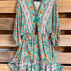 Women's Plus Floral Print Ruffle Boho Dress