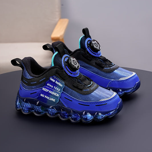 Boy's Basketball Shoes w/ Rotating Buckle Comfy Non Slip Sneakers