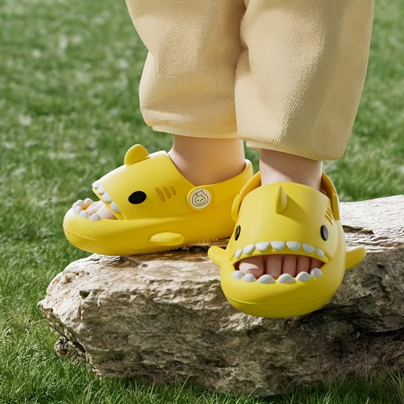 Boy's Shark Lightweight Slippers, Quick-drying Slide