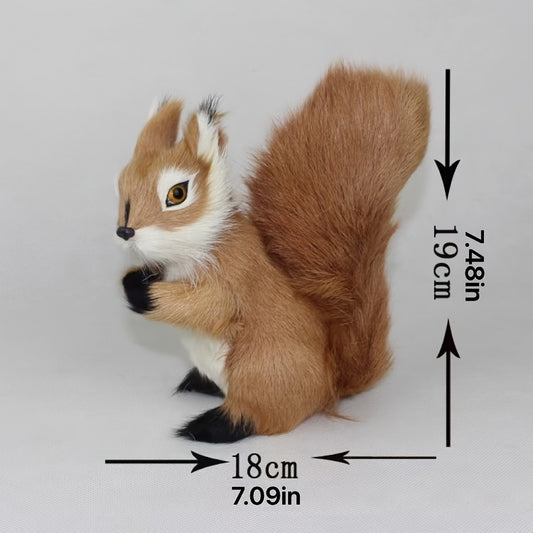 Simulation Squirrel Model Statue Realistic Plush Material Home Garden Ornament