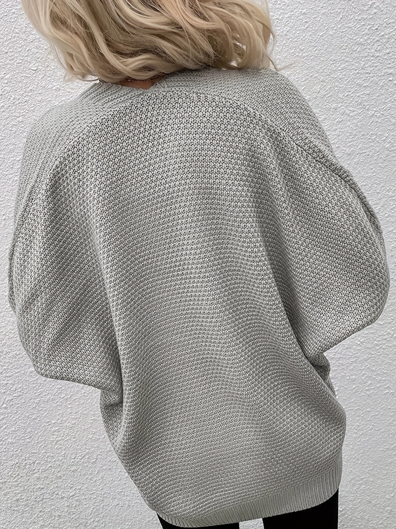 Women's Plus Size Open Front Knitted Cardigan