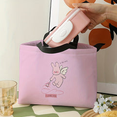 Bunny Angel Lunch Bag Waterproof Portable Cooler Bag