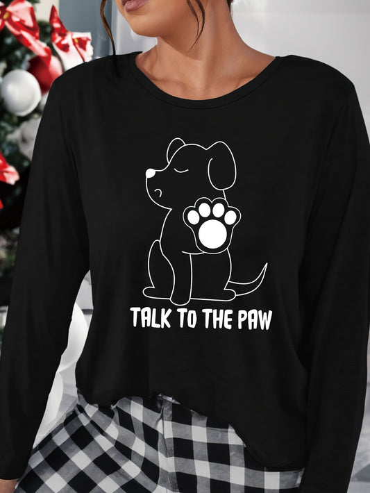 Women's Long Sleeve Lounge Top Crew Neck