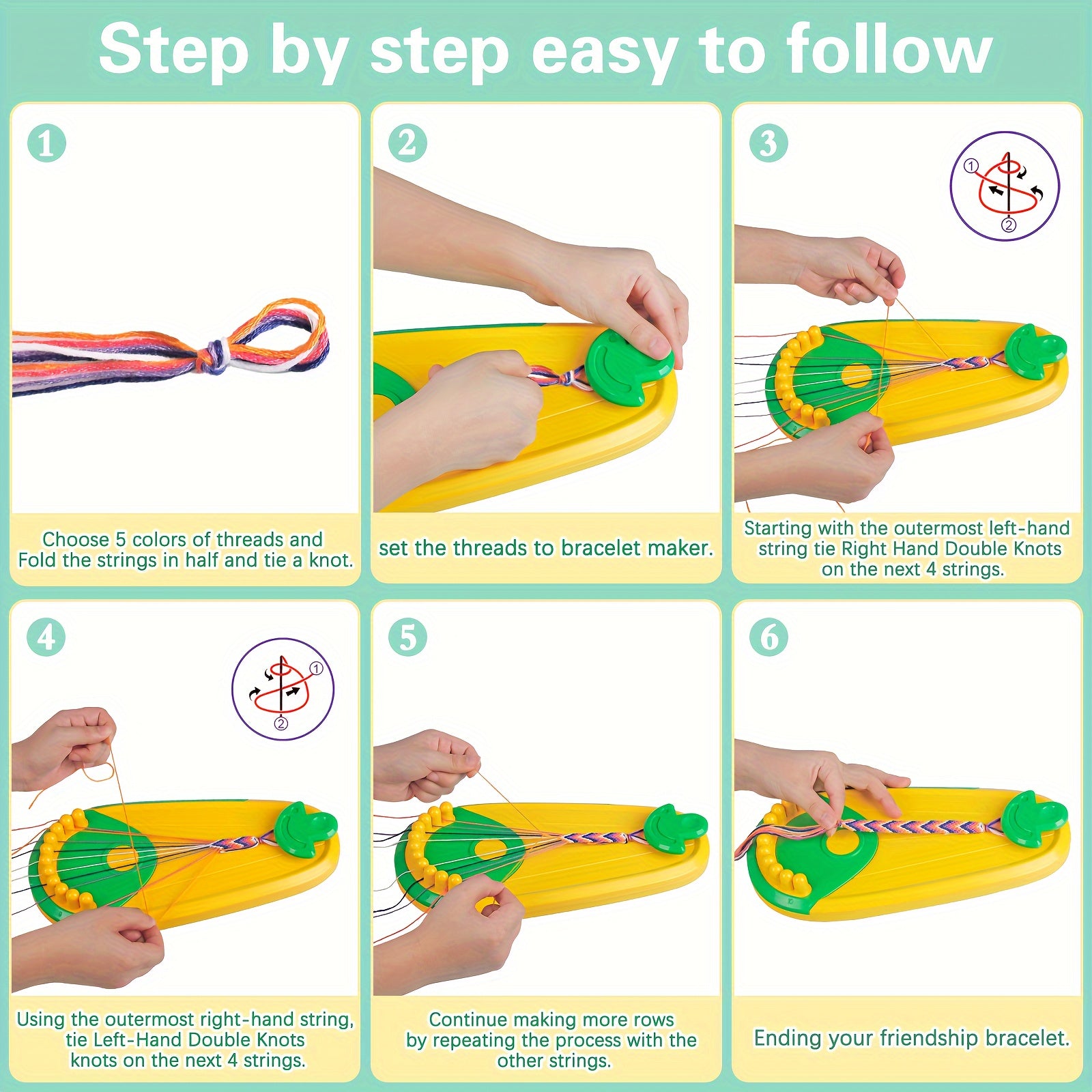 Friendship Bracelet Making Kit Girls - Kids Arts and Crafts String Maker Set