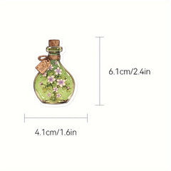 50pcs Floral Glass Bottle Stickers Self Adhesive Decals for Electronics