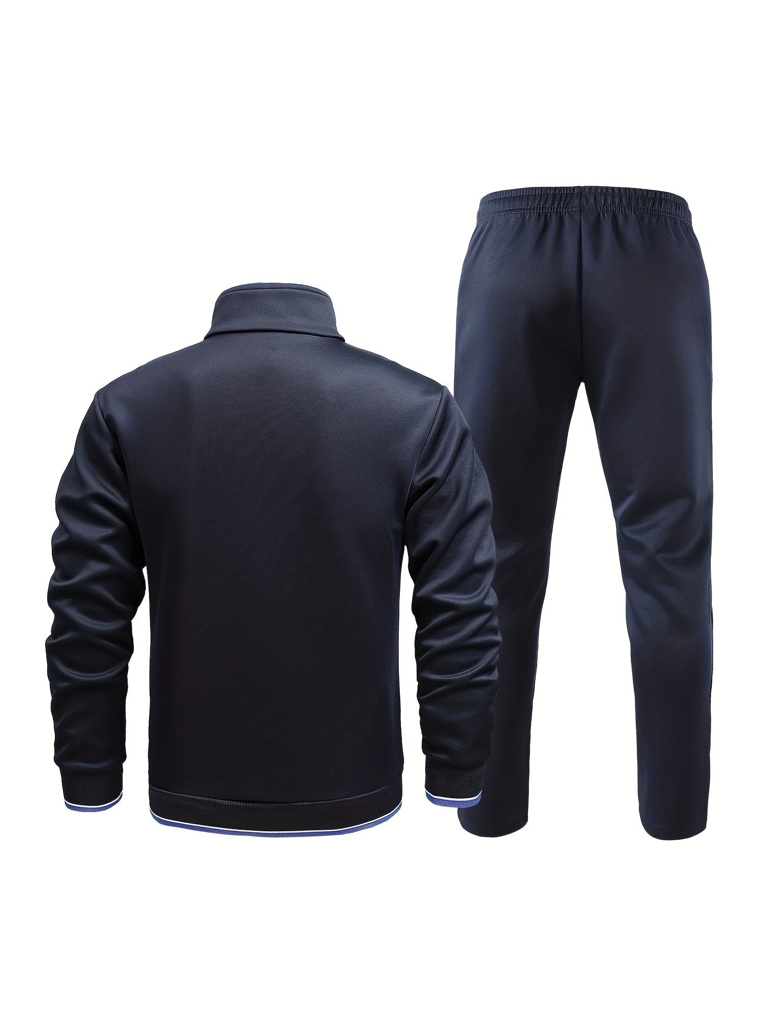 Men's Zip Jacket & Stretch Pants Set for Outdoors & Comfort