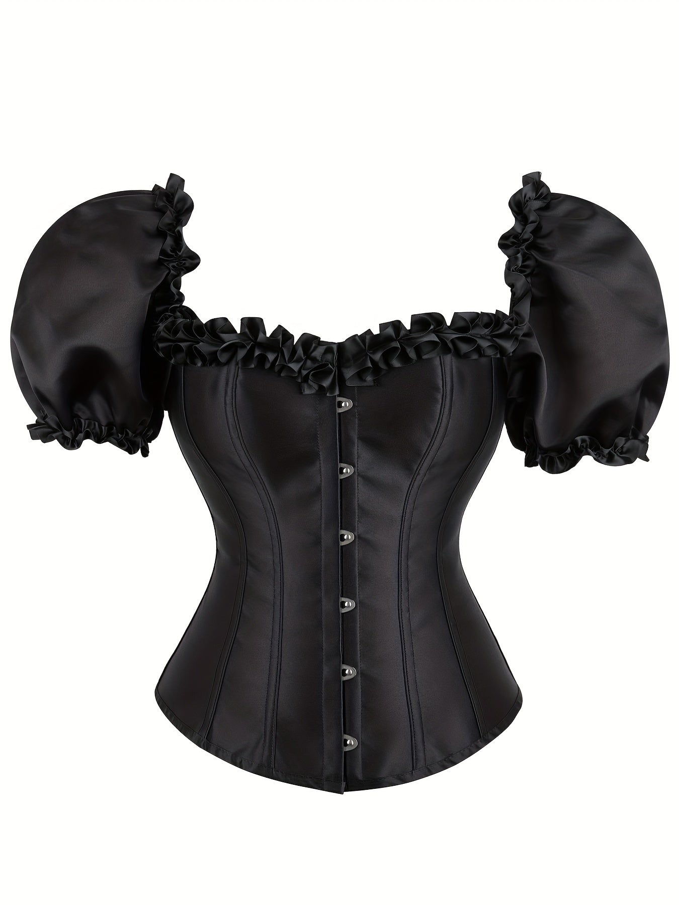 Ruffle Corset Bustier Lace Up Body Shaper