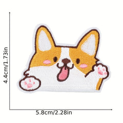 11pcs Corgi Iron On Patches Sew On Embroidered Applique Repair Patch DIY Crafts