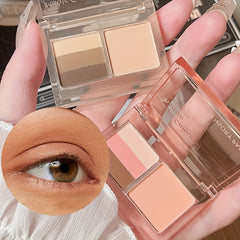 Matte 4-Color Eyeshadow Blush Palette Brown Coral Nude Milk Tea Natural