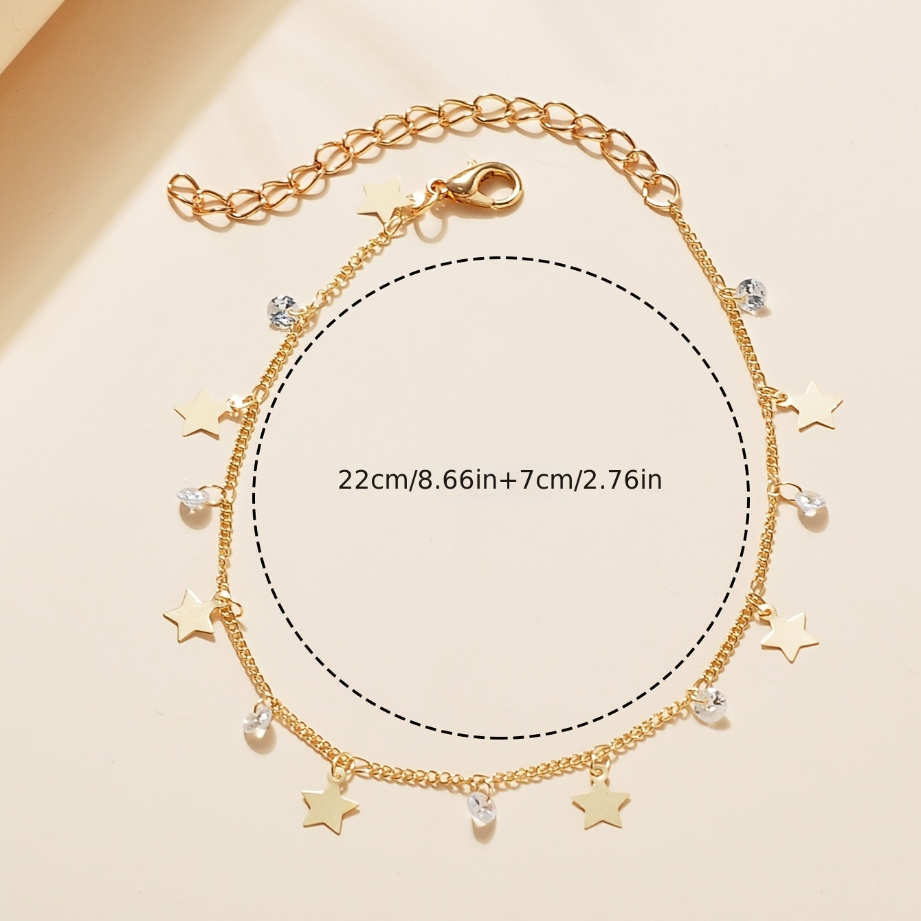 Star & Zircon Tassel Pendant Anklet Summer Yoga Beach Jewelry