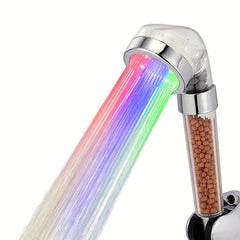 LED 7 Colors Shower Head Automatic Changing Light Water Saving High Pressure