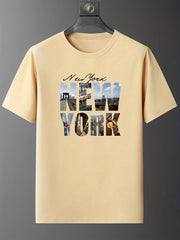 1976 York Letter Print Graphic T Shirt Summer Tee Women's Top