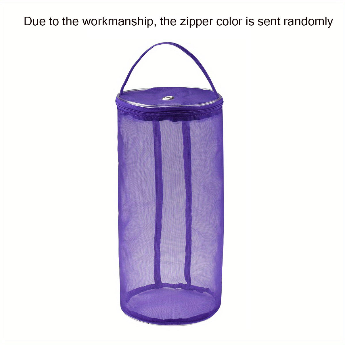 Knit Bag Yarn Storage Hollow Mesh Cylinder Container with Pull Loop