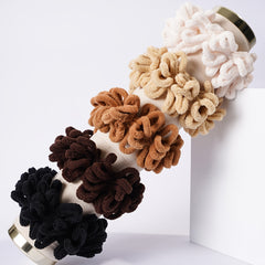 Fluffy Velvet Hijab Scrunchie Solid Hair Ring Tie Bun Clip