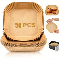 Disposable Air Fryer Liners 16cm Square Paper Liner Pots Basket Baking Trays