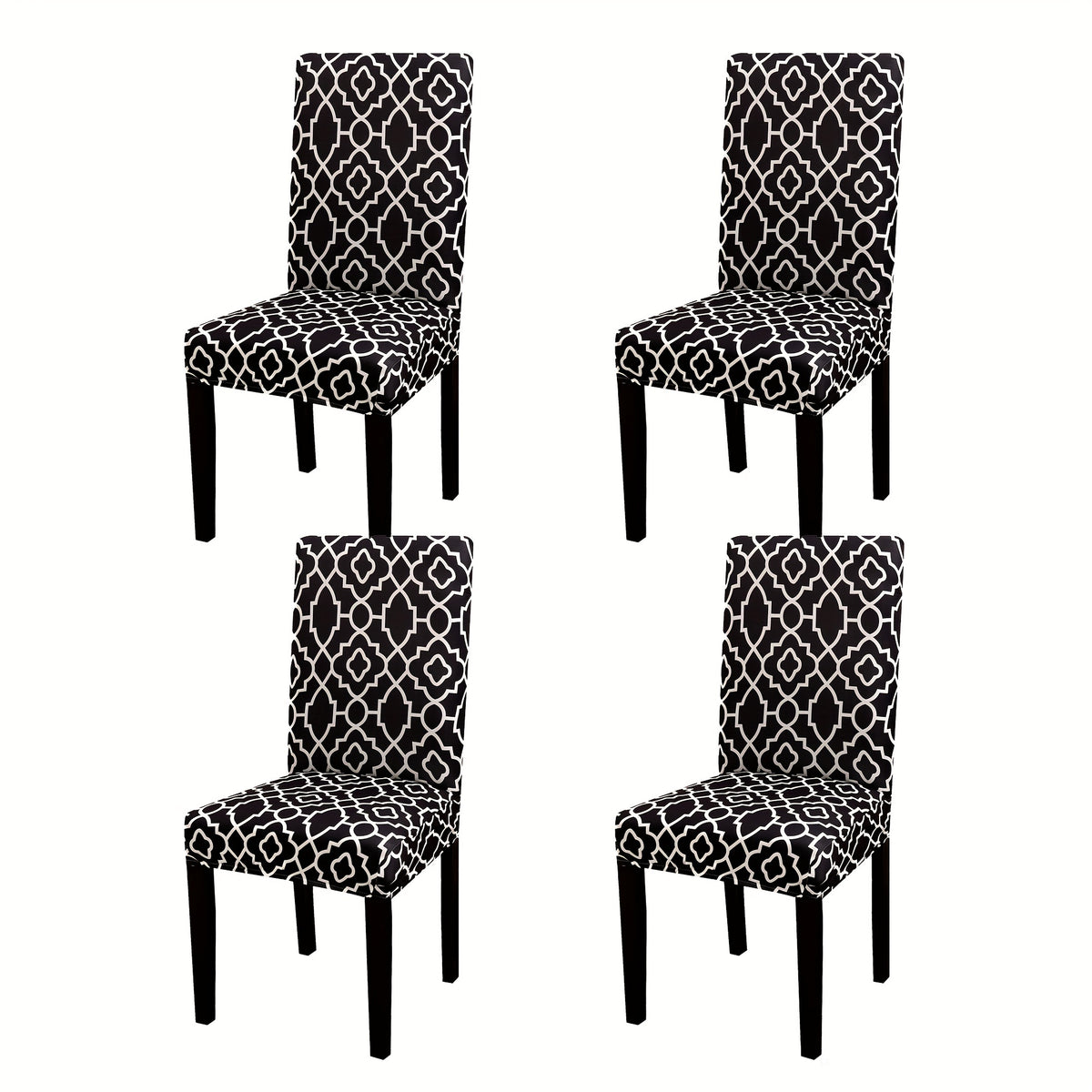 6pcs Printed Elastic Dining Chair Cover Slipcovers Home Decor