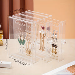 3 Drawer Jewelry Storage Box Earring Necklace Organizer