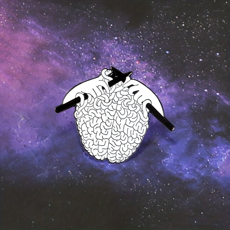 Brain Knitting Brooch Cartoon Jewelry