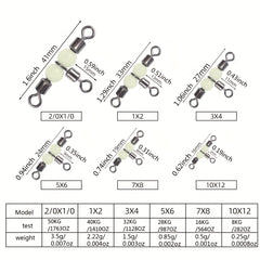 10pcs Luminous Beads Cross Line Rolling Swivel Fishing Accessories