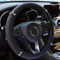 Pink Inlaid Diamond Steering Wheel Cover for Women