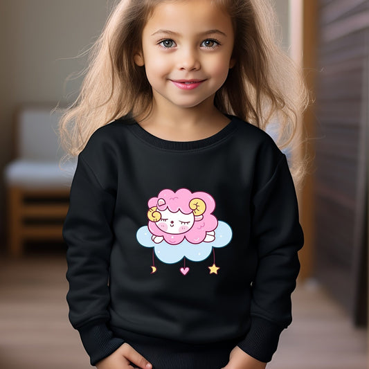 OERYUI Sweet Sheep Cloud Graphic Sweatshirt Kids Pullover