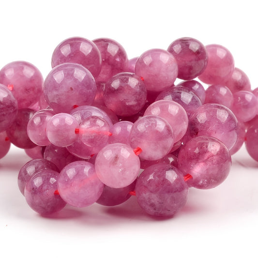 Pink Tourmaline Jade Loose Beads 6 8 10mm 15 Strand