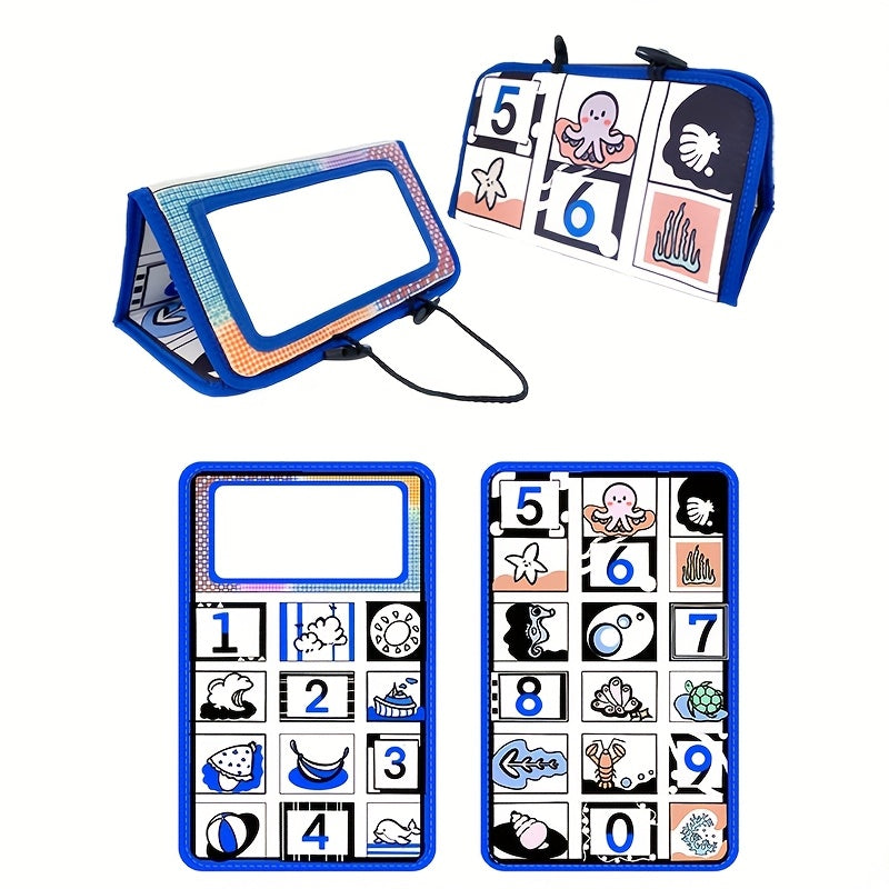 2pcs Interactive Foldable Time Mirror Toy Early Education Floor Game