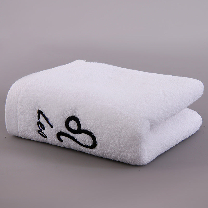 Soft Cotton Face Towel with Constellation Embroidery Pattern
