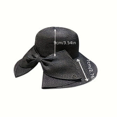 Pearl Big Brim Straw Hat Top Hat Sun Protection Hat