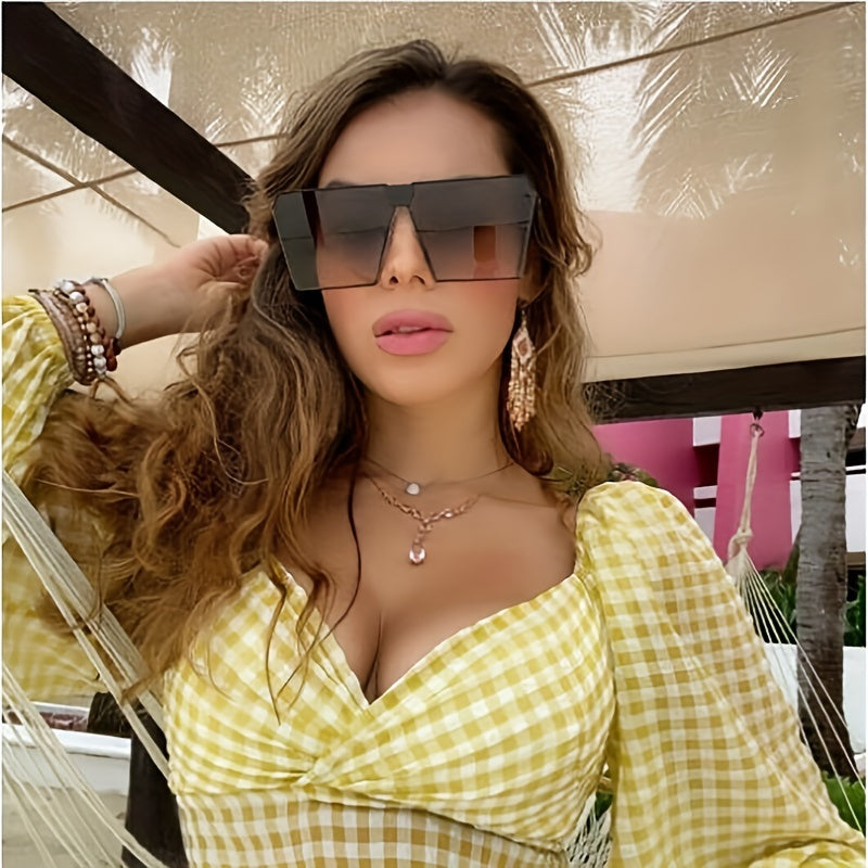 Oversized Square Sunglasses Gradient Lens UV400