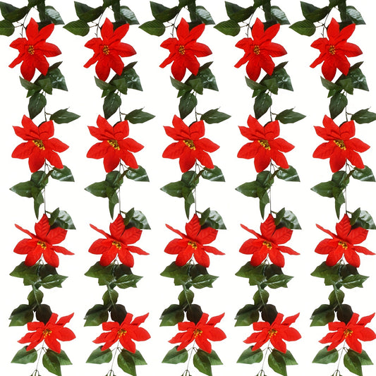2pcs Artificial Christmas Rattan Red Decoration