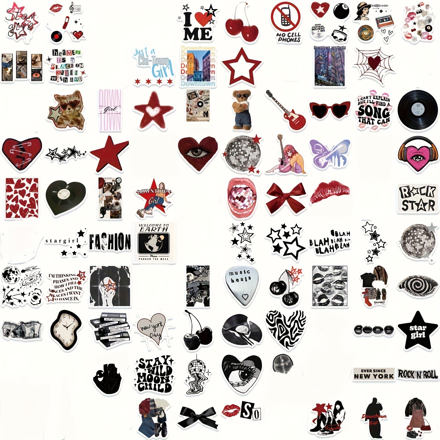 100 Y2K Cartoon Stickers for Decorating Various Items