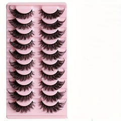 10 Pairs Fox Eye Lashes Layer Thick Volume Faux Mink Lashes 8D Cat Eye Lashes