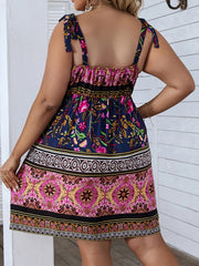  Boho Summer Dress Women's Plus Tie Shoulder Cami Dress