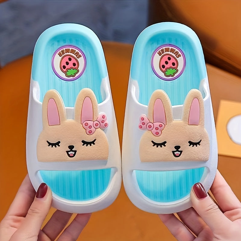 JIAGEYA Cartoon Slippers Girls Lightweight Open-Toe Non-Slip Indoor Shower Pool