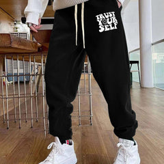 Trust Yourself Men's Letter Print Sweatpants