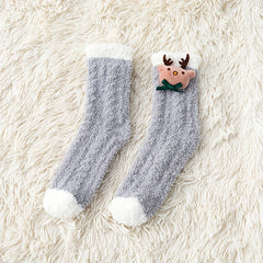 3 Pairs Dolls Decor Fuzzy Socks Women's Stockings & Hosiery
