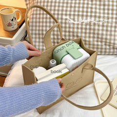 Animal Pattern Tote Bag Felt Handbag Women's Shoulder Bag Work School