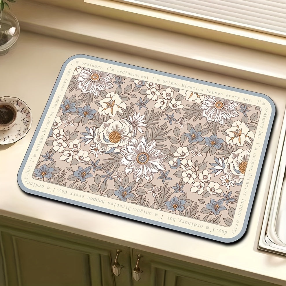 1pc Dish Drying Pad Kitchen Countertop Absorbent Mat Soft Diatom Mud Faucet Mat