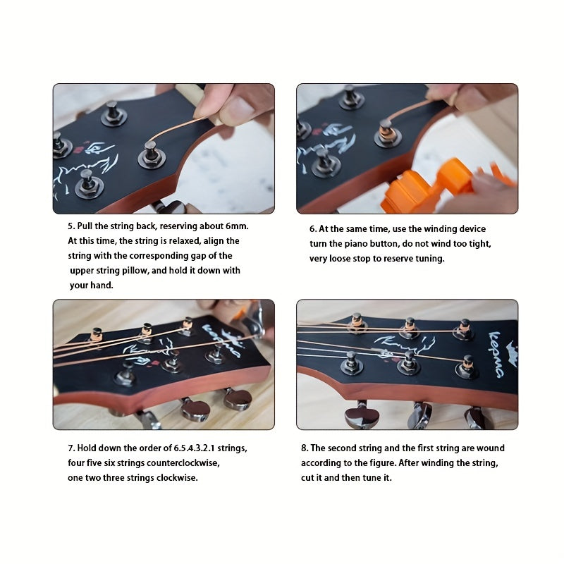 6 Pcs Acoustic Guitar Strings Set of 6 Steel Replacement High Accessories