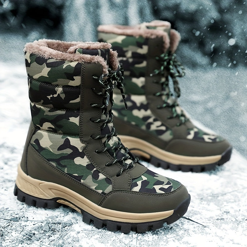 Women's Camo High Boots - Outdoor Hiking & Camping