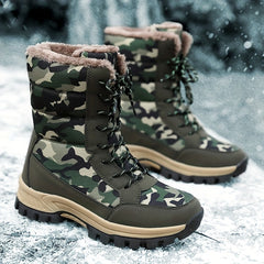 Women's Camo High Boots - Outdoor Hiking & Camping